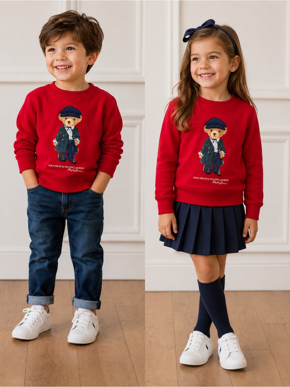 Ralph Lauren Red Kids Polo Bear Sweatshirt
